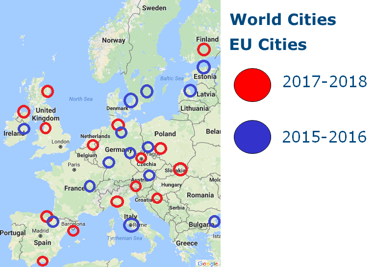 World Cities - EU Cities Map